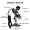1000X Digital Microscope 3 In 1 Interfaces Microscope Photo Video Modes Microscope Computer Mobilephone Connecting 360° Bracket