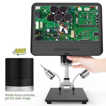 Andonstar AD208S 8.5 Inch 5X-1200X Digital Microscope Adjustable 1280*800 LCD Display Microscope 1080P Scope Soldering Tool with Two Fill Lights