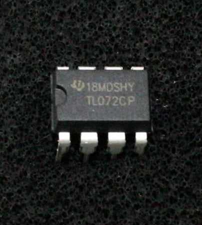 TL072CP JFET Op. Amp, Vs=30v, Ios=200pA, Is=10mA, Offset =10mV