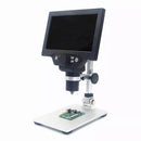 MUSTOOL G1200 Digital Microscope 12MP 7 Inch Large Color Screen Large Base LCD Display 1-1200X Continuous Amplification Magnifier with Aluminum Alloy Stand Power Supply Version