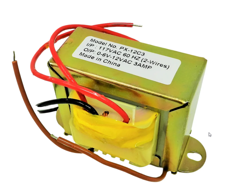117VAC -> 12VAC/6VAC, 3A, CT Transformer, Flying Lead Terminals