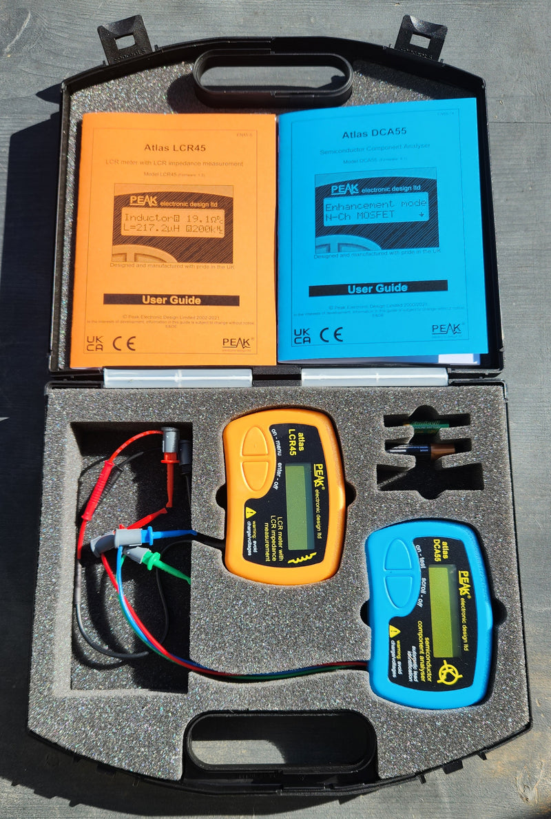 Peak Atlas LCR45, DCA55 + Accessories  Passive and Transistor Device Characterization Kit