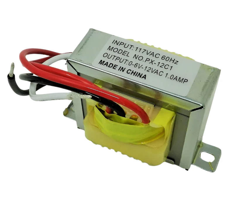 117VAC -> 12VAC/6VAC, 1A, CT Transformer, Flying Lead Terminals