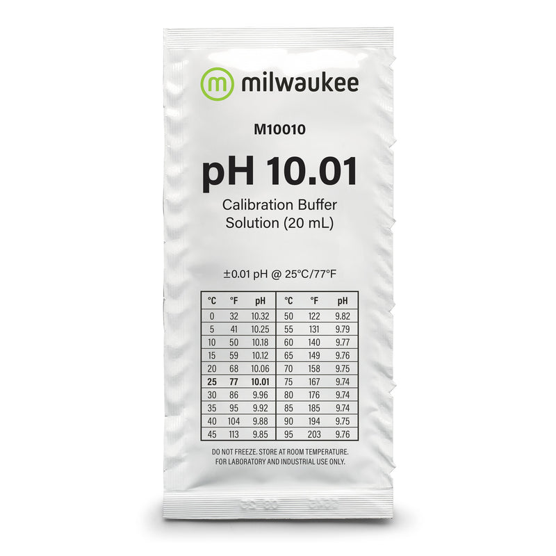 Milwaukee M10010B pH 10.01 Calibration Solution Sachets (x25)