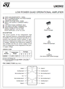 LM2902N, Quad, Low Power Operational Amplifier, Vs=3-20v, Iout=40mA/C