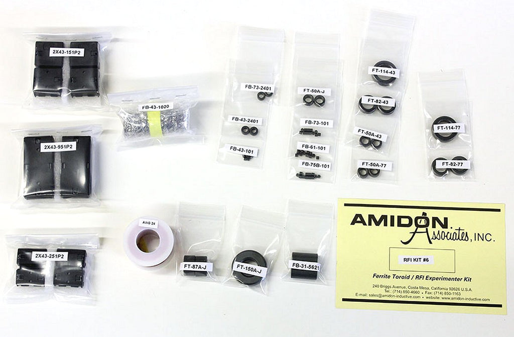 Amidon, RFI Kit #6 of Beads/Toroids 31,43,61,73,75,J,77 Materials ...