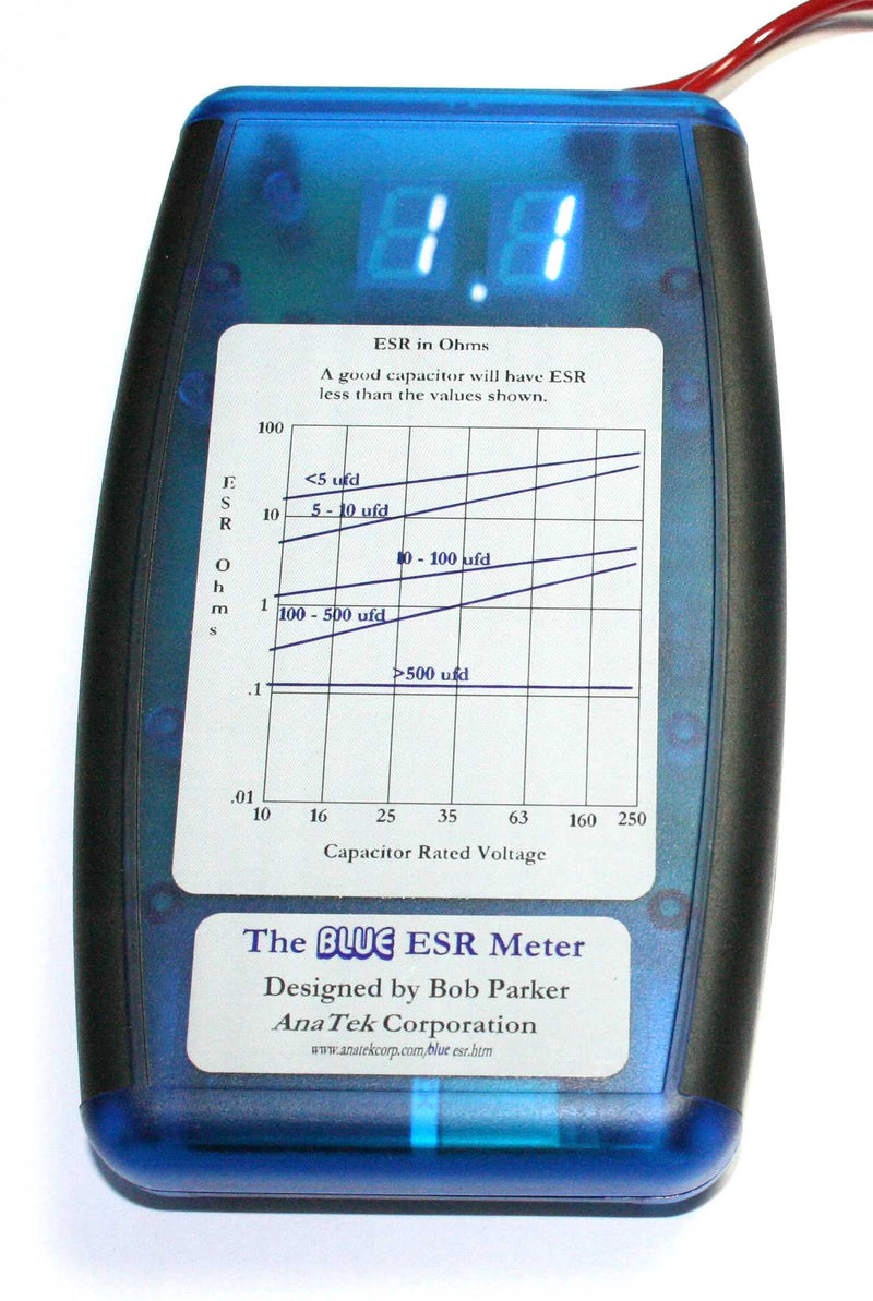 AnaTek, Blue ESR/Low Ohms Meter, 0.01 Ohm to 99 Ohm for >1uF Electrolytics  – Alltronics LLC
