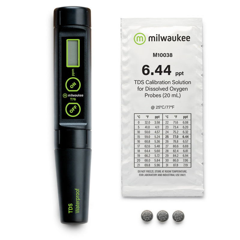 Milwaukee T76 Waterproof High Range Total Dissolved Solids Pen (TDS)