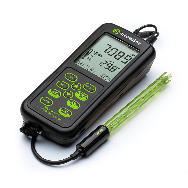 Milwaukee MW106 MAX Waterproof pH/ORP/Temp Logging Portable Meter for Brewers