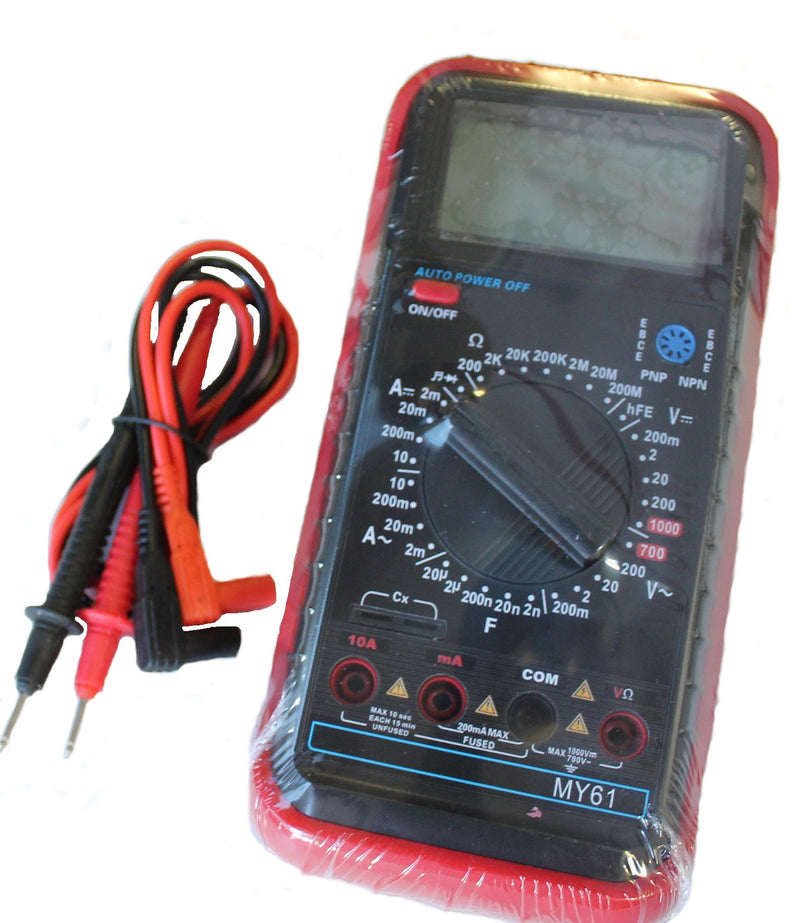Versitile Digital Multimeter with AC/DC, Res, Cap, Transistor and Diode Testing