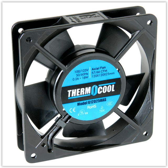 ThermoCool, High Air Flow, 120mm2, 18W, 110v AC Fan - Lot of 10